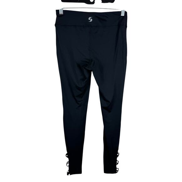 LGND Supply Co. Black Skinny Strappy Ankle Fit Mid Rise Athletic Leggings Size S - Picture 2 of 5